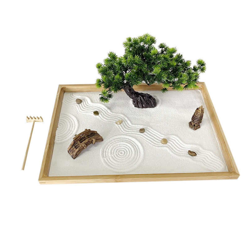 Bonsai Zen Garden Kit - Japanese Zen Garden for Desk With