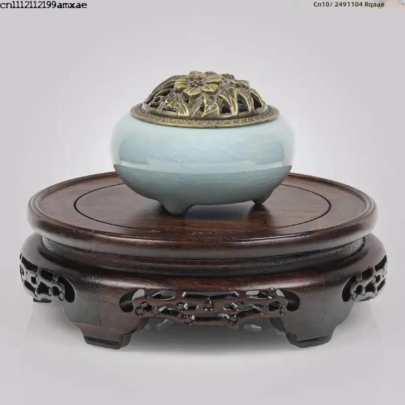 Bonsai Garden Display Stands - Ebony Wood Round Table Crafts Standing