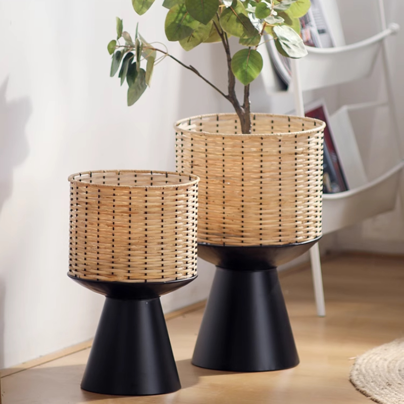 Rattan Weave Flower Pot Modern - Bonsai Garden Display Stands recension och pris