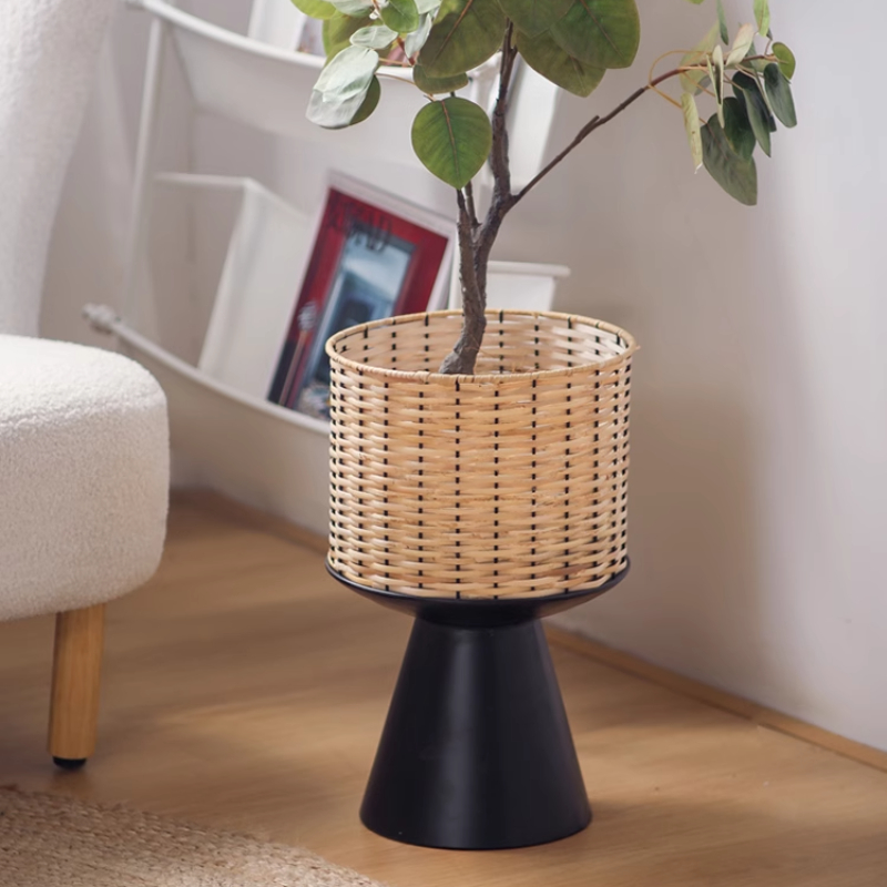 Rattan Weave Flower Pot Modern - Bonsai Garden Display Stands recension och pris