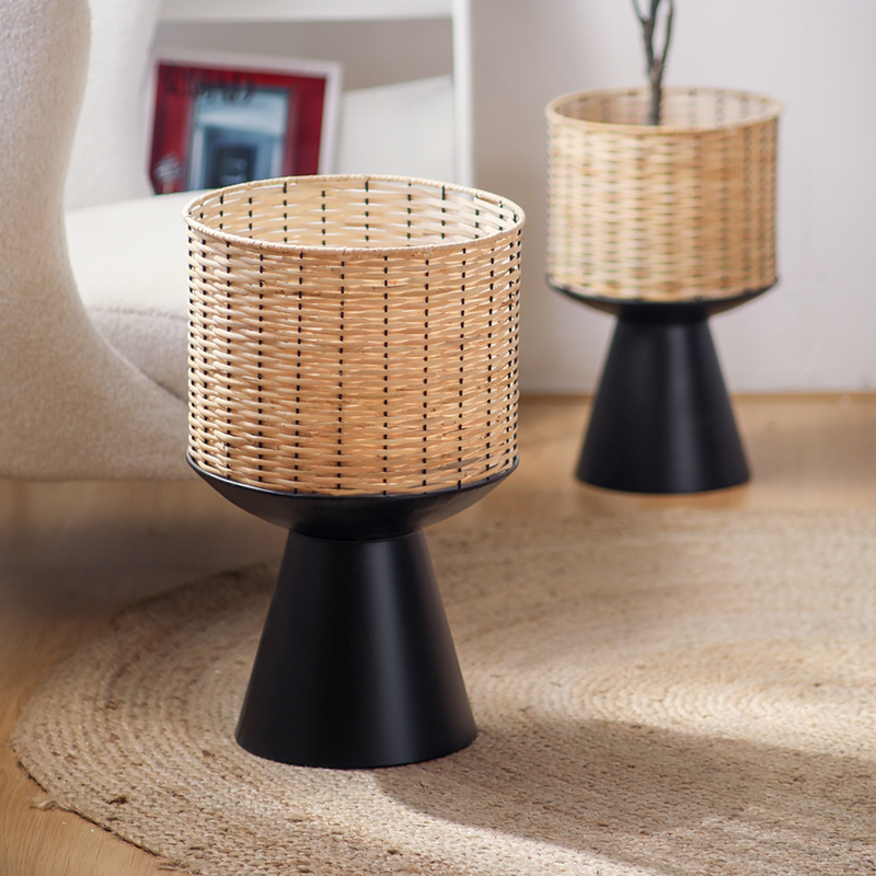 Rattan Weave Flower Pot Modern - Bonsai Garden Display Stands recension och pris