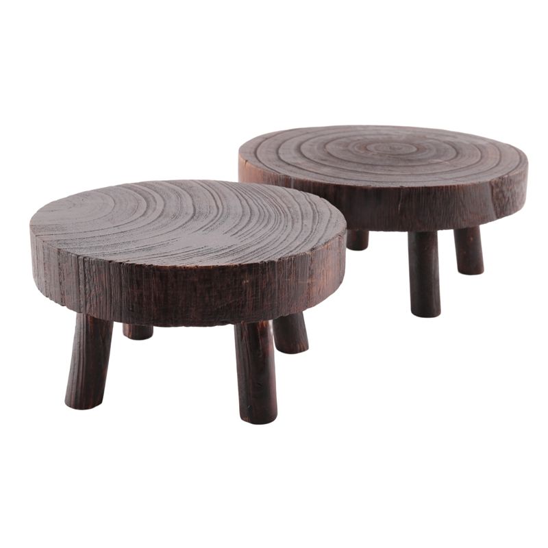 ABHU 2Pcs Mini Wooden Stool Fl - Bonsai Garden Display Stands recension och pris