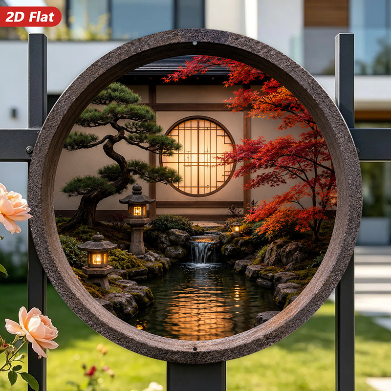2D Flat, 1pc Round Metal Sign  - Bonsai Garden Art recension och pris