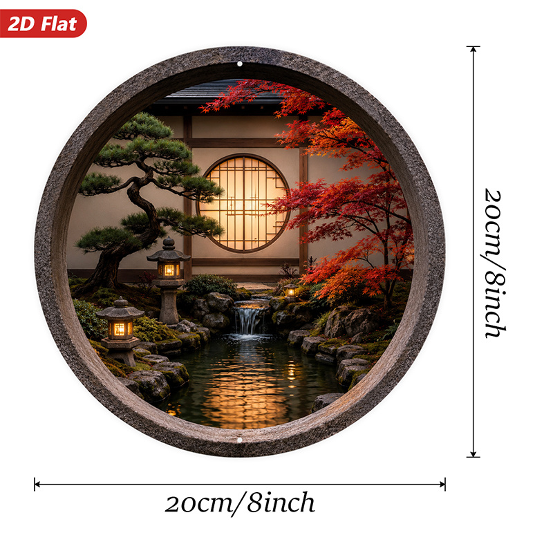 2D Flat, 1pc Round Metal Sign  - Bonsai Garden Art recension och pris