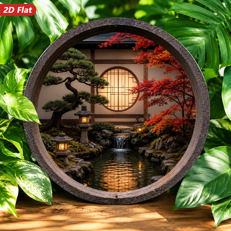 2D Flat, 1pc Round Metal Sign  - Bonsai Garden Art recension och pris