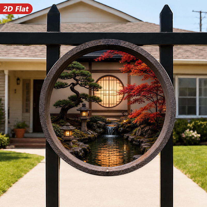 2D Flat, 1pc Round Metal Sign  - Bonsai Garden Art recension och pris