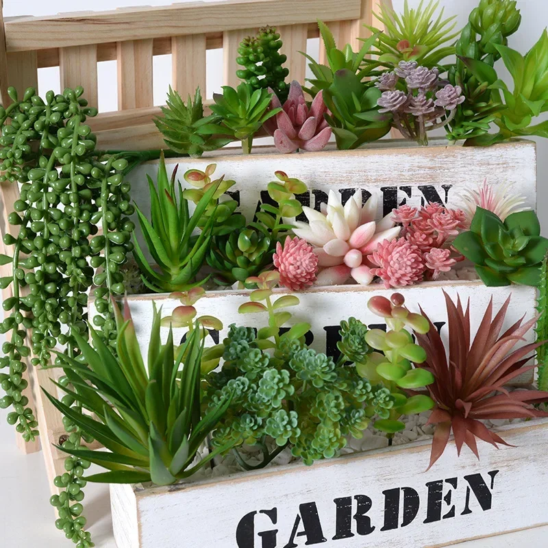 10/20Pcs PVC Succulents Plants - Bonsai Garden Home recension och pris